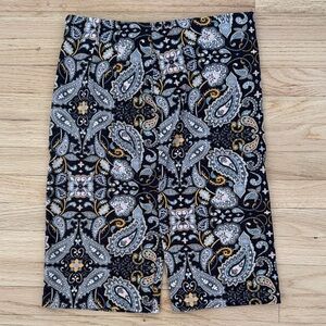 Loft Paisley Print High Waisted Skirt, Size 0